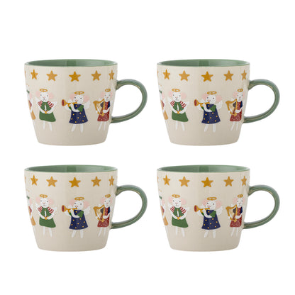 Bloomingville Peo Mug Set of 2 | Mouse & Star Natural Stoneware Mugs