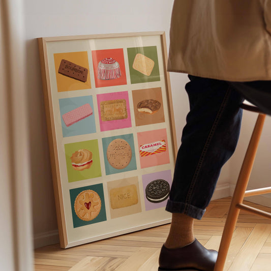English Biscuits Art Print | A4 Kitchen Wall Art