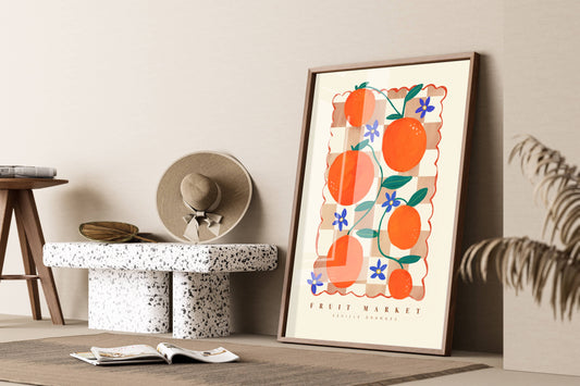 Seville Oranges Fruit Market Art Print
