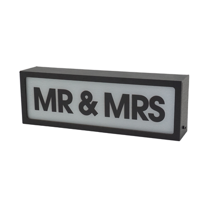 Mr & Mrs LED Lightbox | Fun Ambient LED Sign for Home or Office