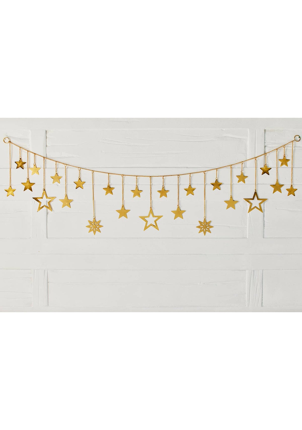 Gold Star Chain Garland | Handcrafted Iron Star Garland