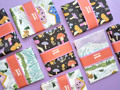 Winter Village Tea Towel | Christmas Gift Cotton Tea Towel