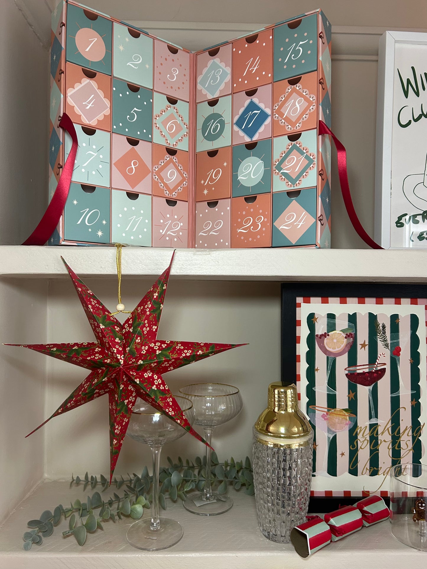 Harlequin Fill your own Advent Calendar | Reuseable Christmas Home Decor