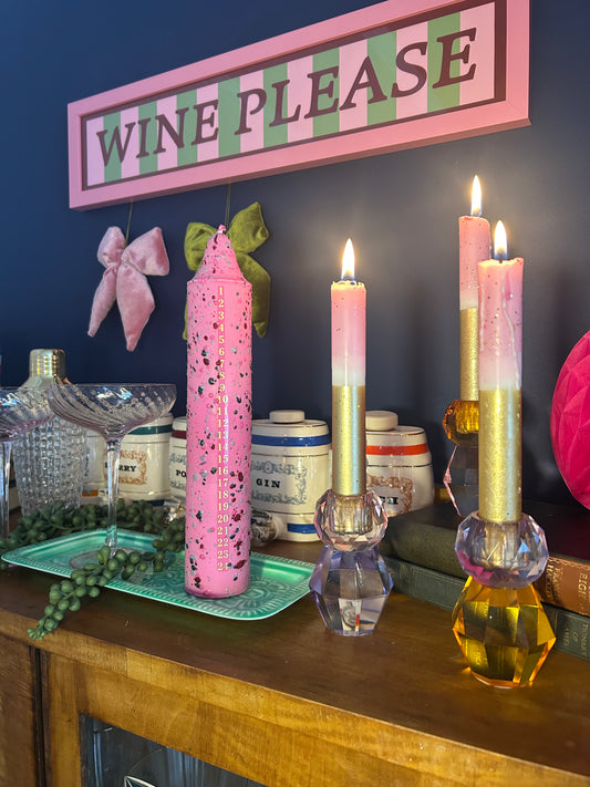 Scented Advent Candles | Christmas Countdown Candles | Confetti & Stripe Designs
