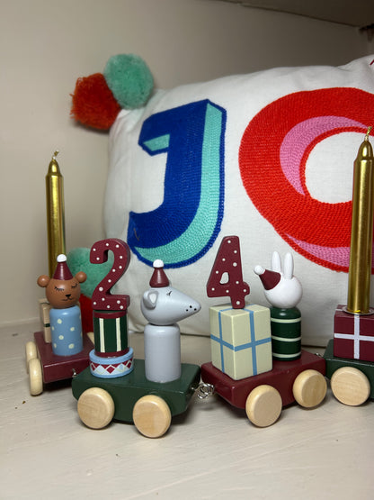 Christmas Advent Calendar Candle Holder Train | FSC® Certified Wooden Decoration