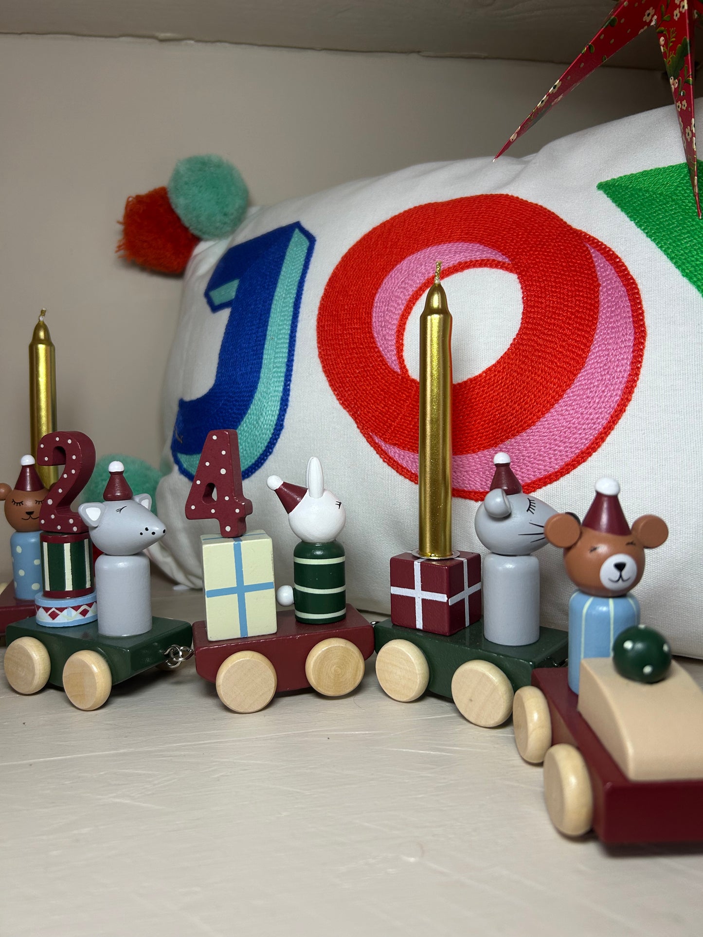 Christmas Advent Calendar Candle Holder Train | FSC® Certified Wooden Decoration