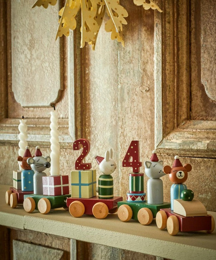 Christmas Advent Calendar Candle Holder Train | FSC® Certified Wooden Decoration