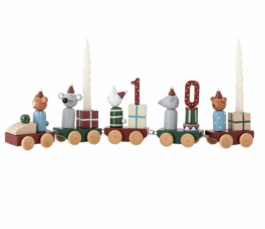 Christmas Advent Calendar Candle Holder Train | FSC® Certified Wooden Decoration