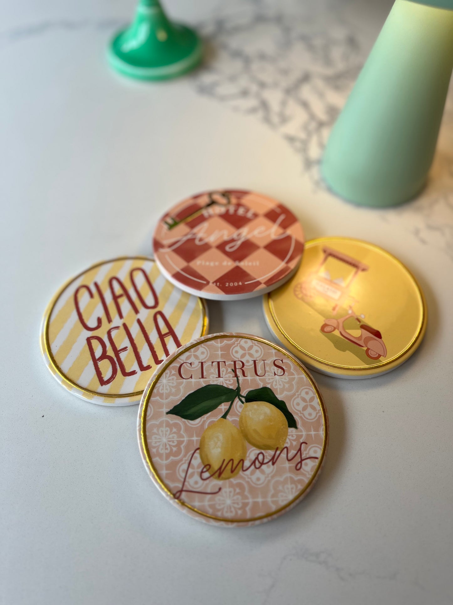 Amalfi coast Ciao Bella coasters | Drink accessories