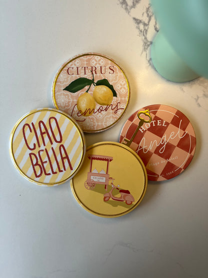 Amalfi coast Ciao Bella coasters | Drink accessories