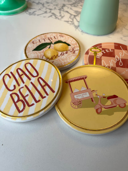 Amalfi coast Ciao Bella coasters | Drink accessories