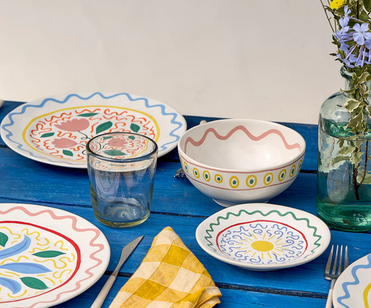 Summer Bliss Sun Appetizer Plate 16cm | Mediterranean Stoneware Plate