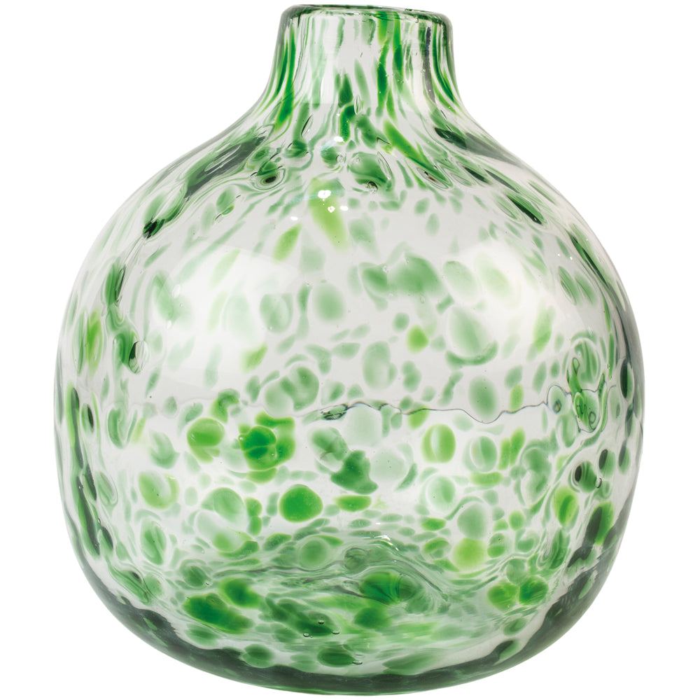 Leopard Print Glass Vase in Green | Decorative Animal Print Vase