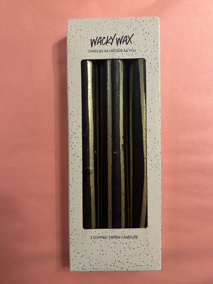 Black with gold drip candles | Glam home decor