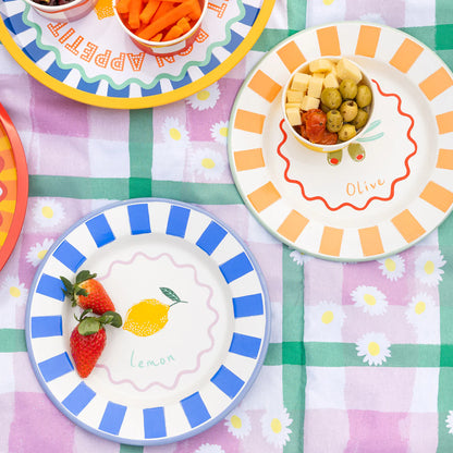 Bon Appetit Olive Enamel Plate | Vintage Inspired Tableware