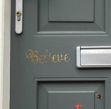 Believe Christmas Door Decal
