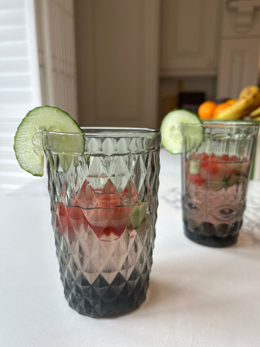 Blue Smoke Highball Glass | Vintage Style Glassware