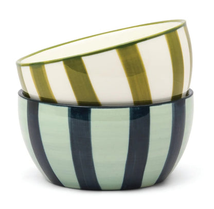 The Bella Dipping Bowls | Ceramic Serveware in Ochre & Rust or Olive & Blue