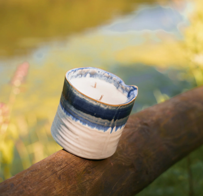 Blue Ombre Garden Candle | Natural Bug Repelling Candle