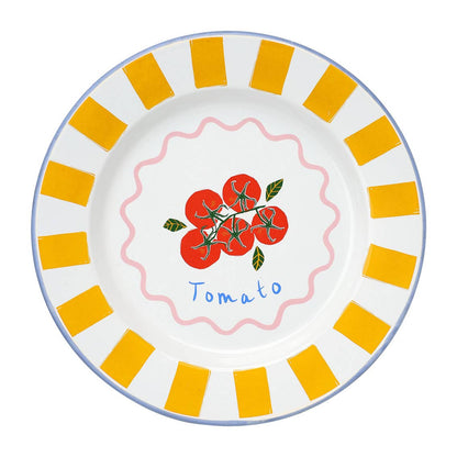 Bon Appetit Tomato Enamel Plate | Vintage Tableware