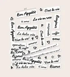 Home Decor Tatoos - Bonjour, La Dolce Vita, Amore | DIY Craft Kit