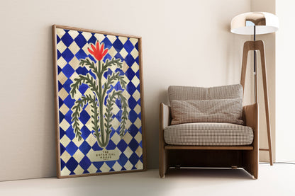 Botanical House Harlequin Art Print | Quirky Wall Art