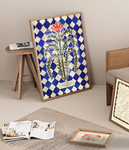 Botanical House Harlequin Art Print | Quirky Wall Art