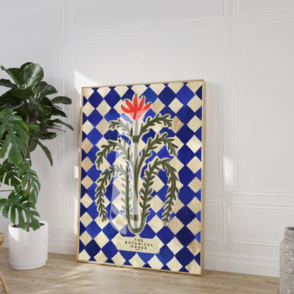 Botanical House Harlequin Art Print | Quirky Wall Art