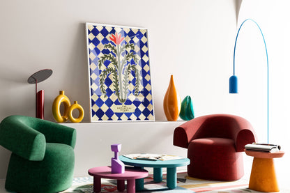 Botanical House Harlequin Art Print | Quirky Wall Art