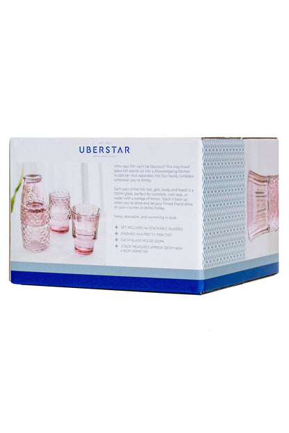 Box packaging for Uberstar with images of glasses on a white background