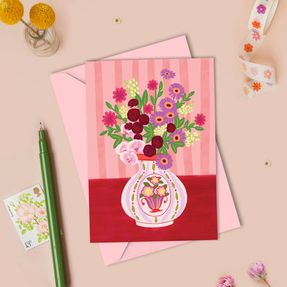 Bright Bouquet in Vase Card | Just Because & Any Occasion