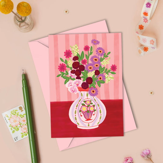 Bright Bouquet in Vase Card | Just Because & Any Occasion
