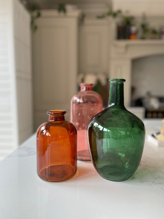 Amber glass vase