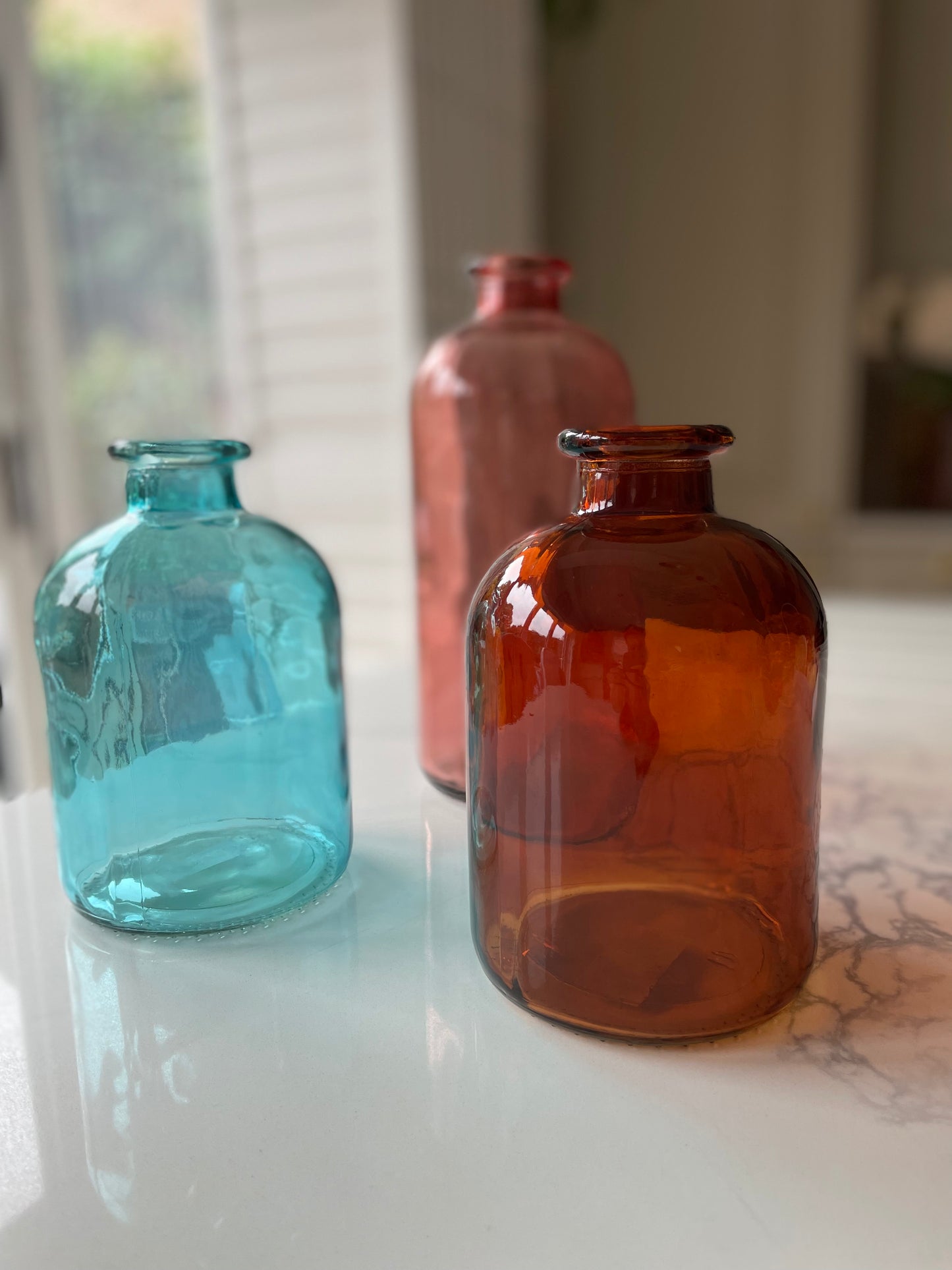 Amber glass vase
