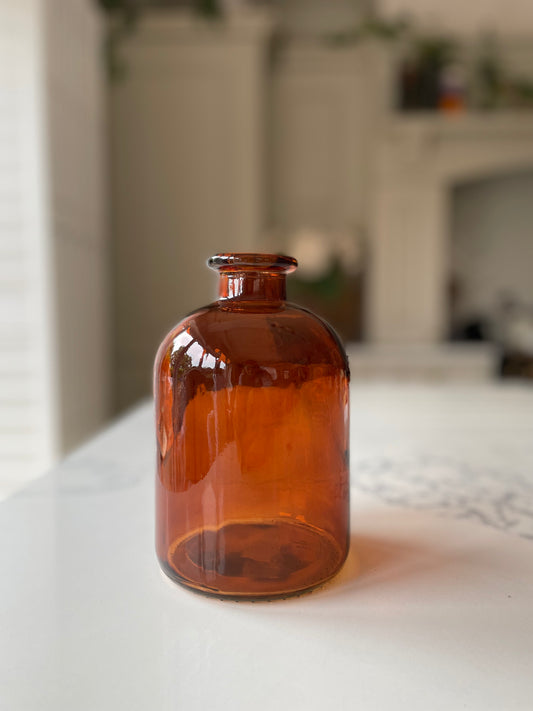 Amber glass vase