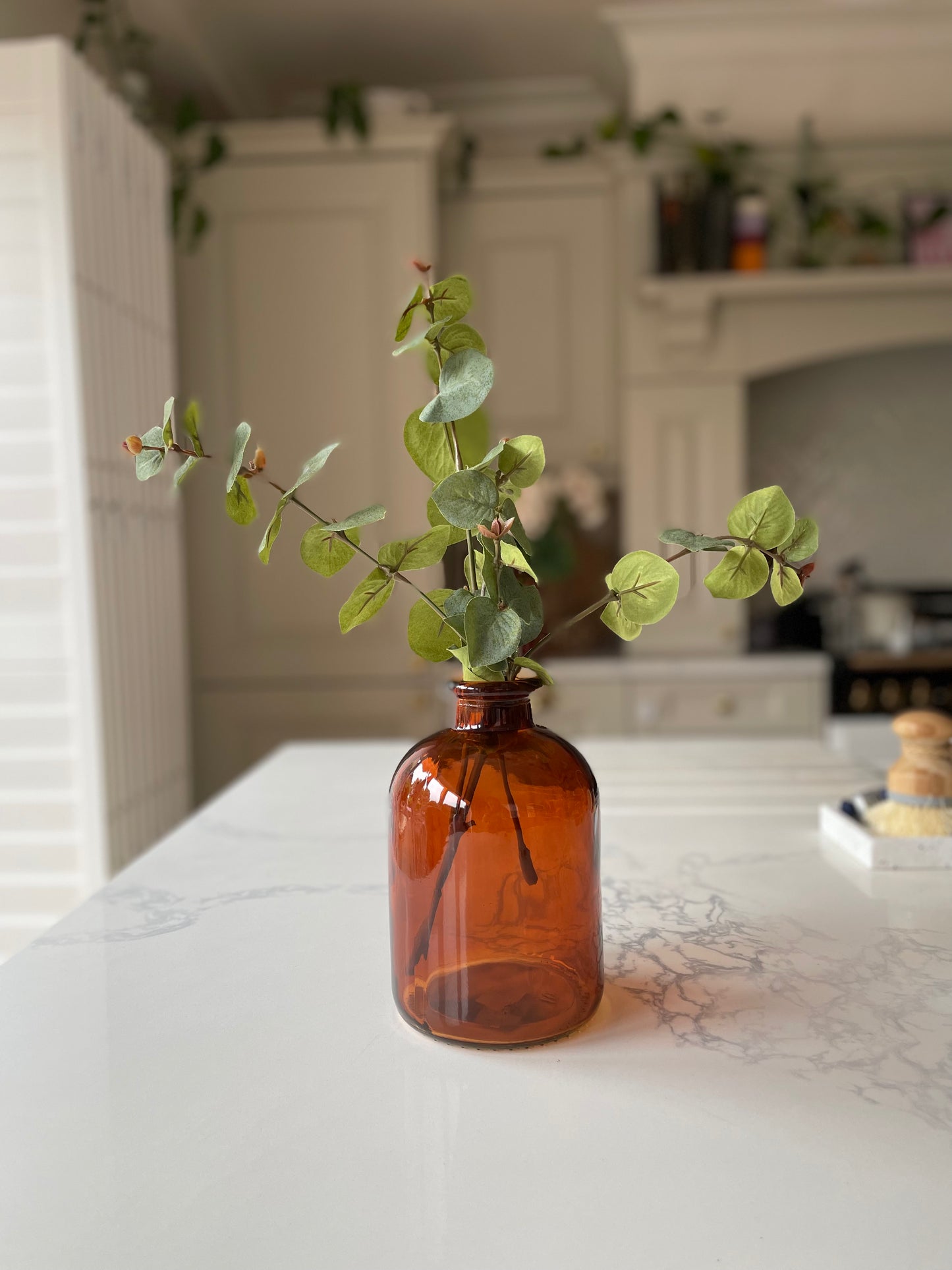 Amber glass vase