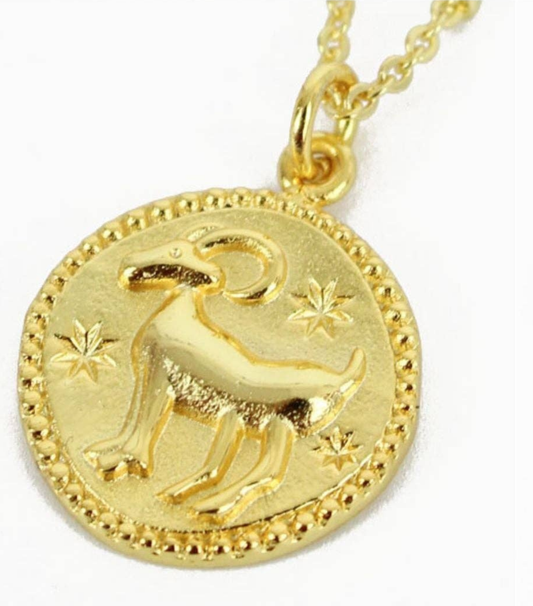 Capricorn Zodiac Necklace | 18ct Gold Plated Goat Star Sign Pendant