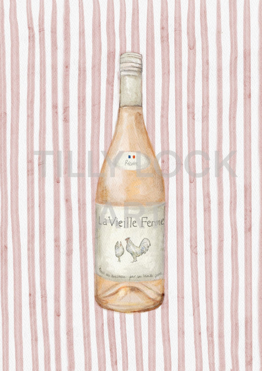 Tilly Lock Art Chicken Wine Print | Wine Lover Gift