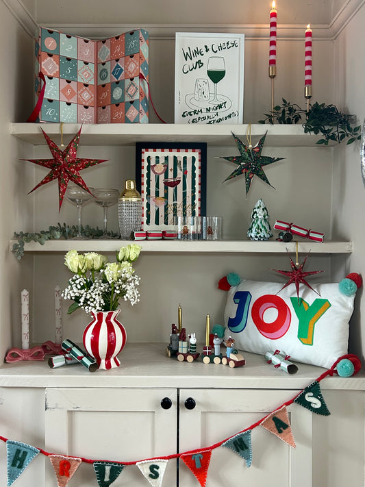 Candy Cane Sweetie Vase | Festive Striped Ceramic Vase