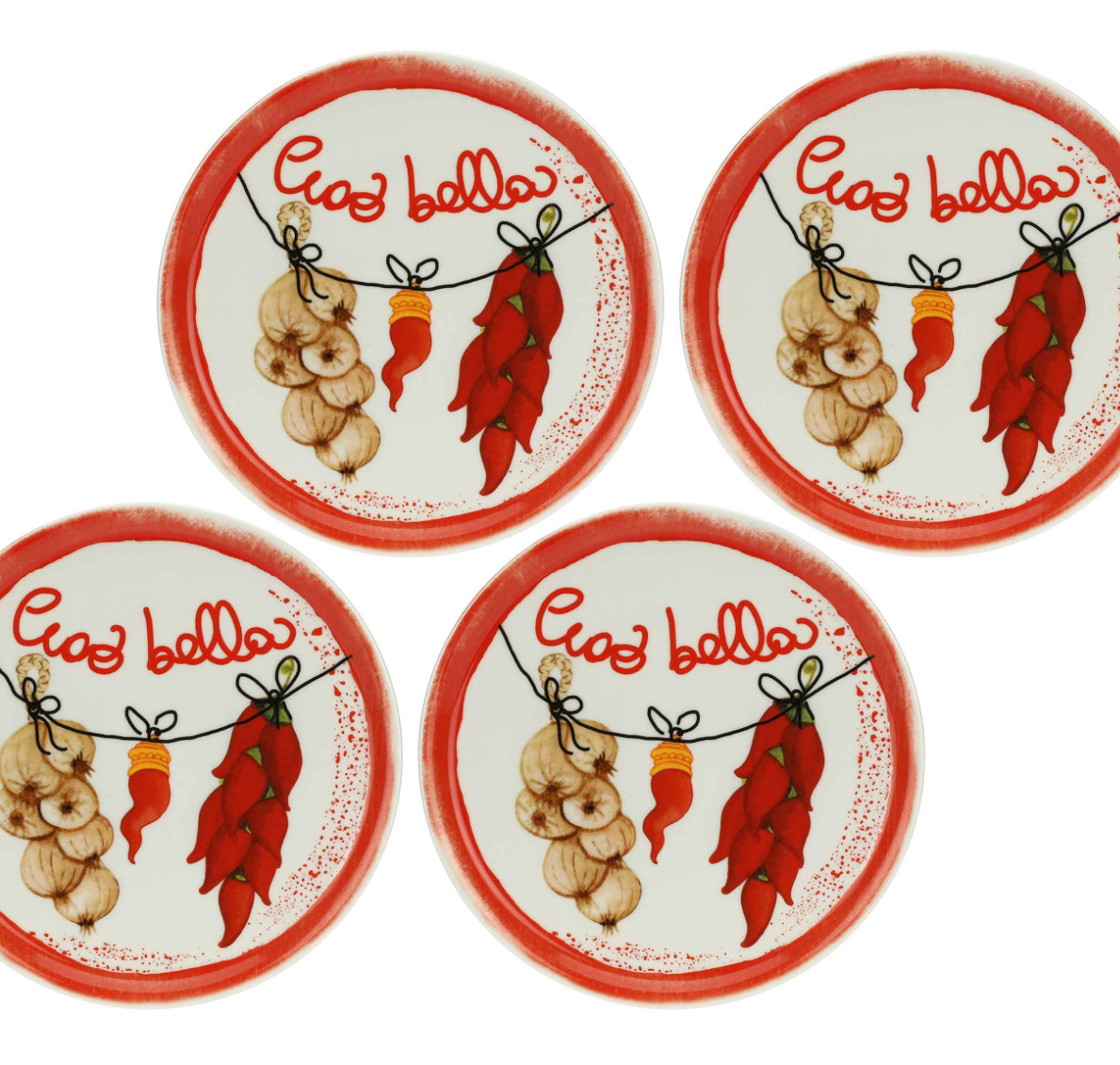 That’s Amore Pizza Plate | Garlic & Chilli Motif, 31 cm