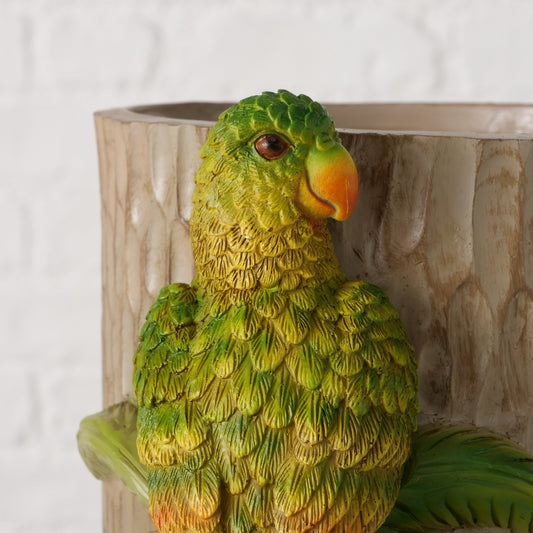 Handpainted Parrot Vase | Statement Tropical Vase
