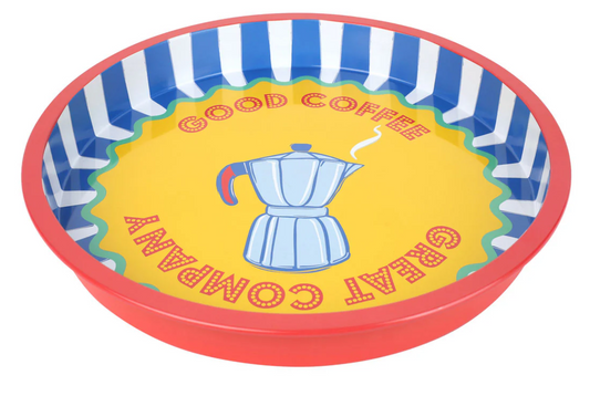 Good Coffee Tin Tray | Colourful Bistro-Inspired Serving Tray