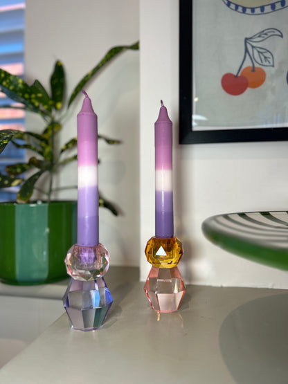 Purple Colour Block Candles Set of 3 | Gift Boxed Candles