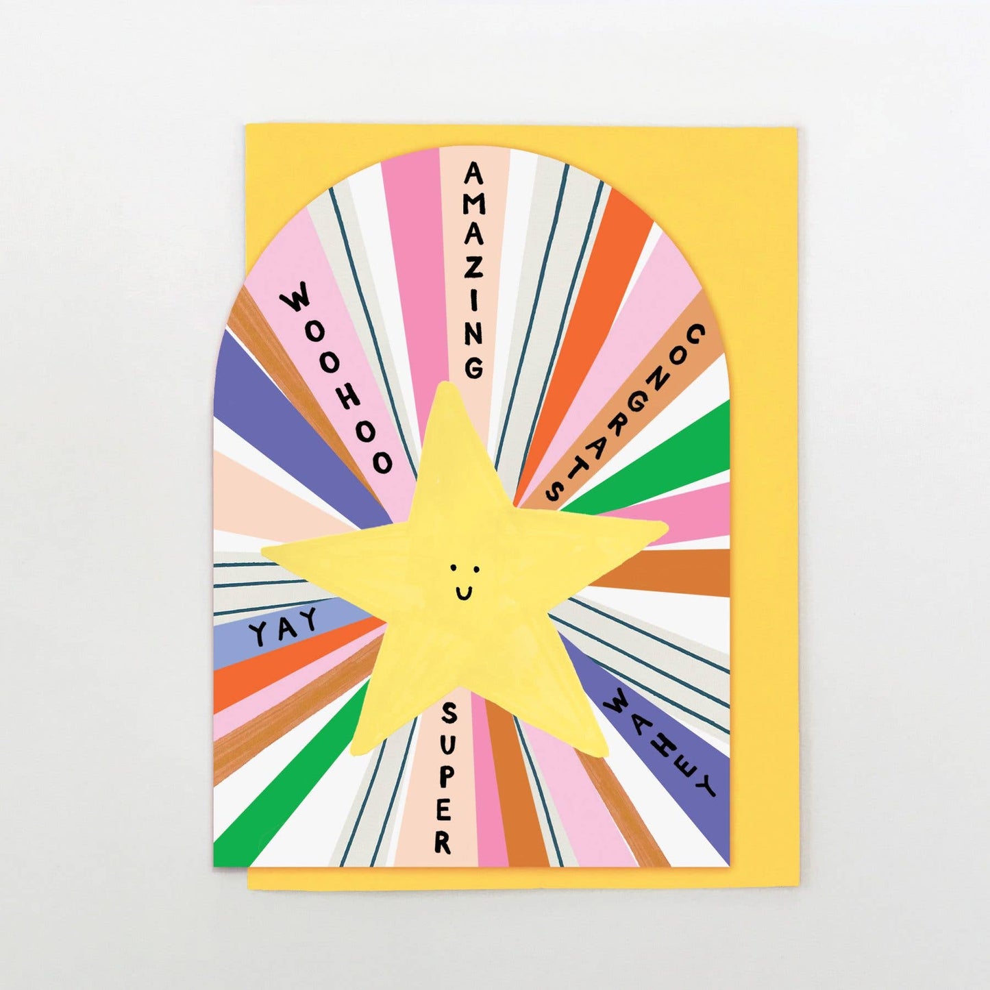 Congrats Star Card | Celebration Greeting Card with Yellow Envelope