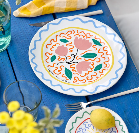 Summer Bliss Tulip Dinner Plate Capri Ma Chérie 27cm | Mediterranean Stoneware