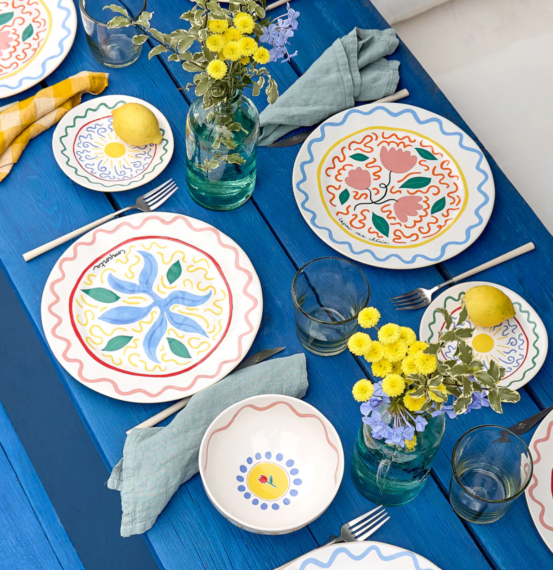 Summer Bliss Tulip Dinner Plate Capri Ma Chérie 27cm | Mediterranean Stoneware