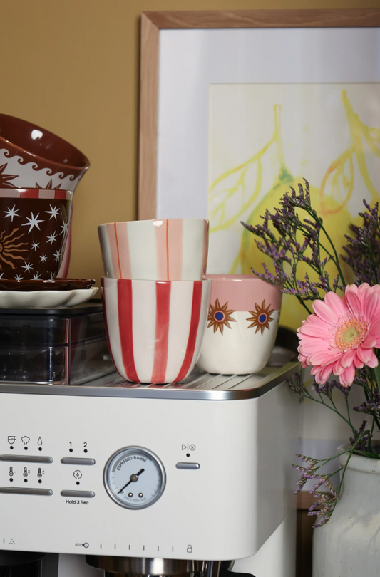 Pink Star Coffee Cup | Handleless Ceramic 200ml Mug