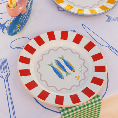 Bon Appetit Sardines Enamel Plate | Vintage Inspired Tableware