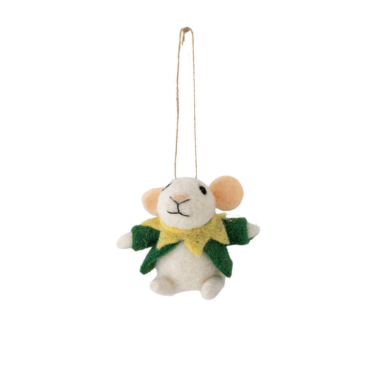 Festive Felt Mouse Christmas Tree Decoration | Hanging Wool Mouse Ornament