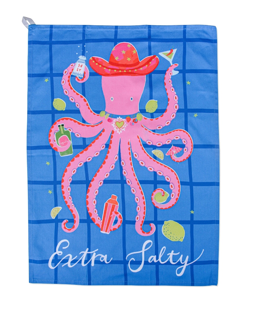 Extra Salty Tea Towel | Funny Kitchen Tea Towel, Novelty Cooking Gift